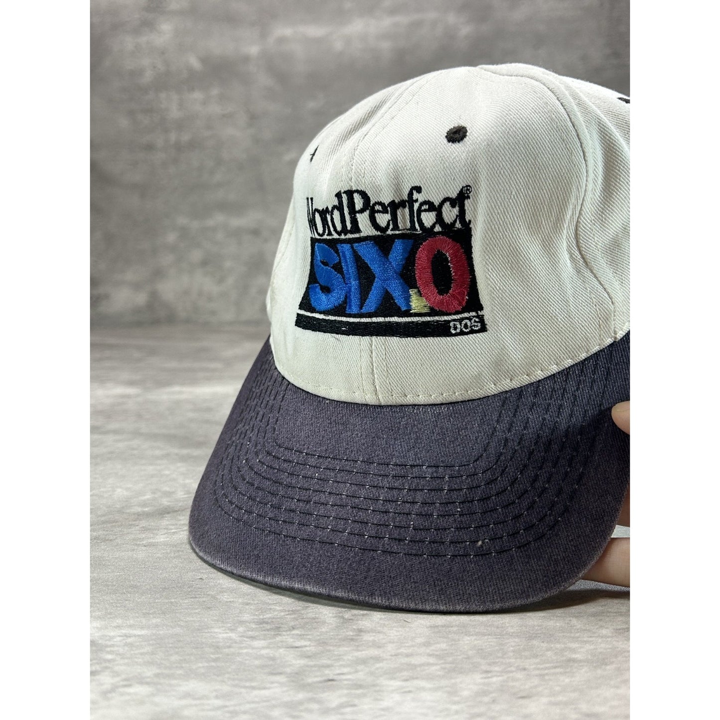 Vintage 90s Wordperfect Six.0 Embroidered Spellout Snapback Hat OSFA White