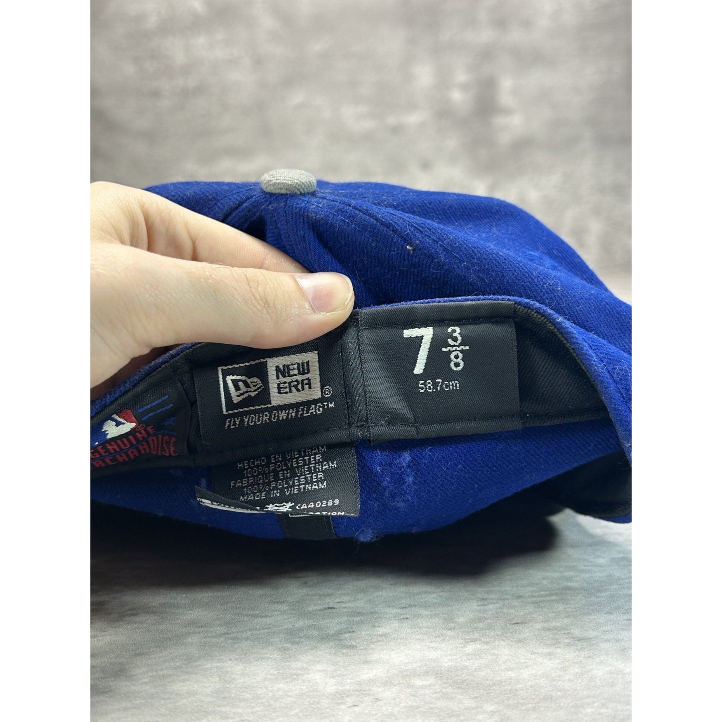 Toronto Blue Jays MLB Embroidered Melting Logo Baseball Fitted Hat 7 3/8 Blue
