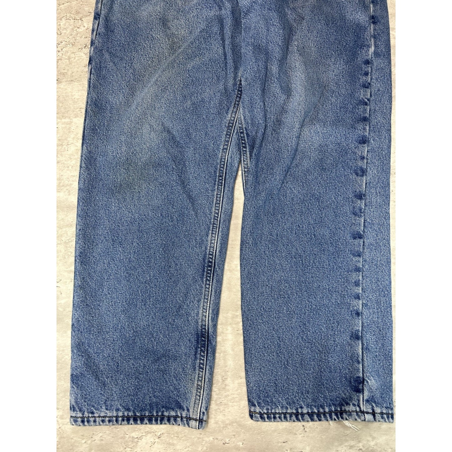 Vintage Carhartt Relaxed Fit Plaid Lined Medium Wash Workwear Denim Pants Sz 37W