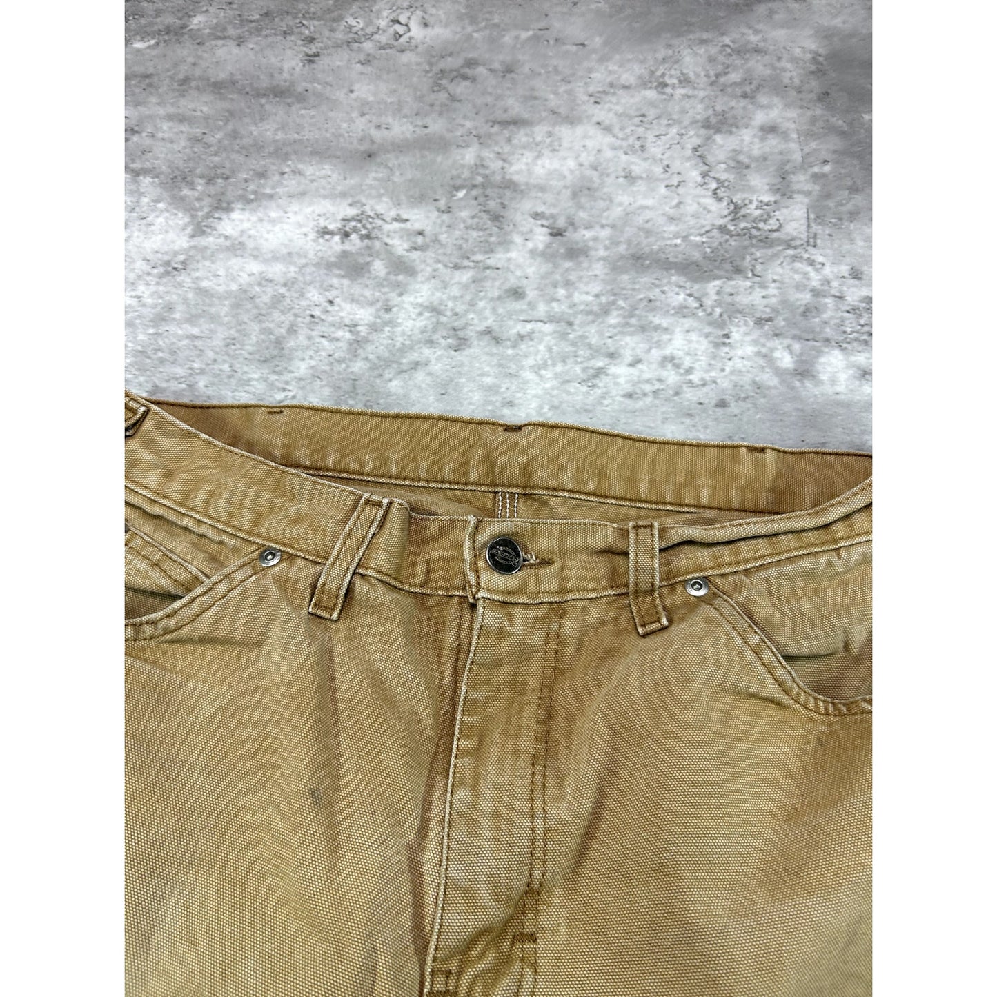 Vintage Dickies Canvas Work Wear Carpenter Pants Size 33W Beige