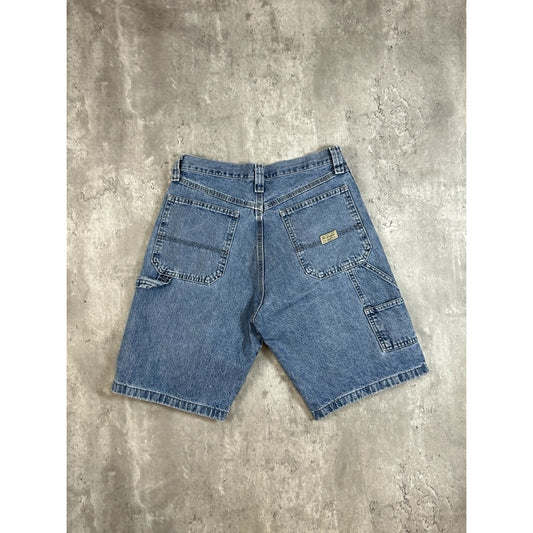 Vintage Wrangler Light Wash Denim Workwear Carpenter Shorts Size 31 Blue