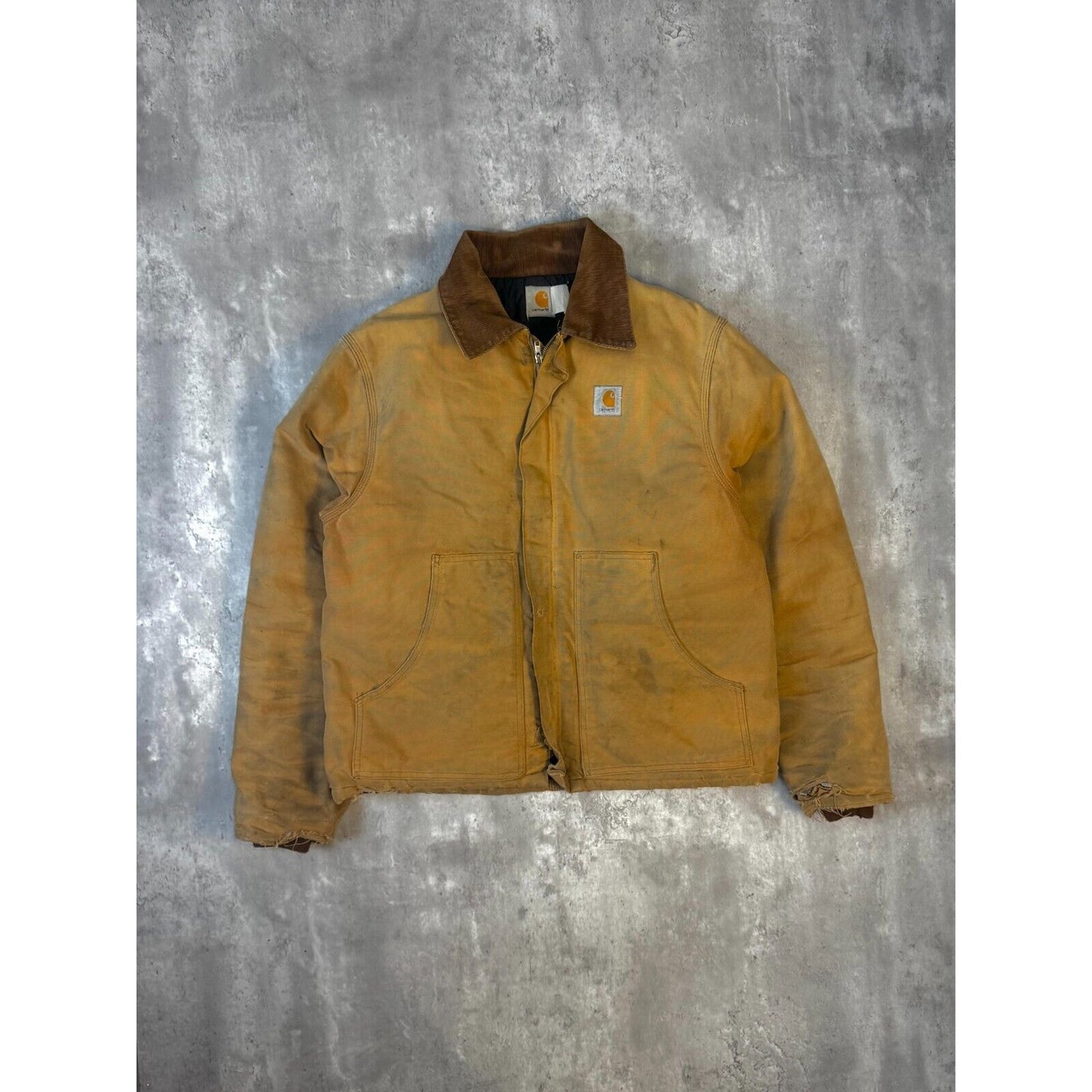 Vintage Carhartt Quilted Lined Canvas Workwear Cropped Arctic Jacket Size XL