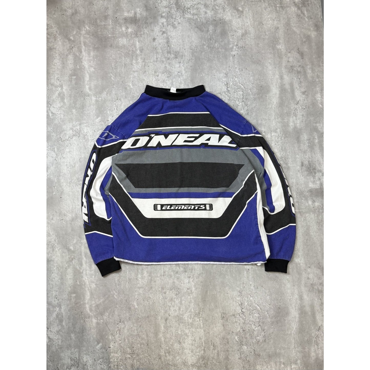 Vintage 90s Oneal Spellout Long Sleeve Cropped Motocross Jersey Size Medium