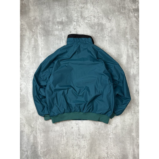 Vintage 90s Columbia Fleece Lined Nylon Full Zip Bomber Jacket Size Large Blue