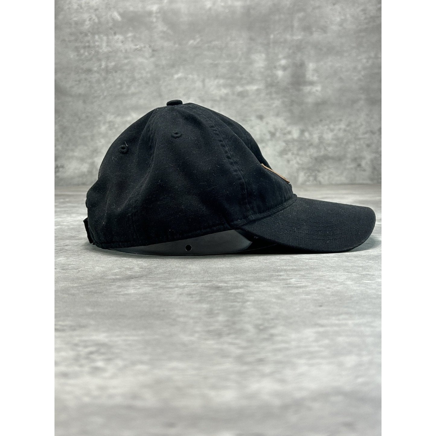 Vintage Carhartt Embroidered Patch Workwear Strapback Hat OSFA Black