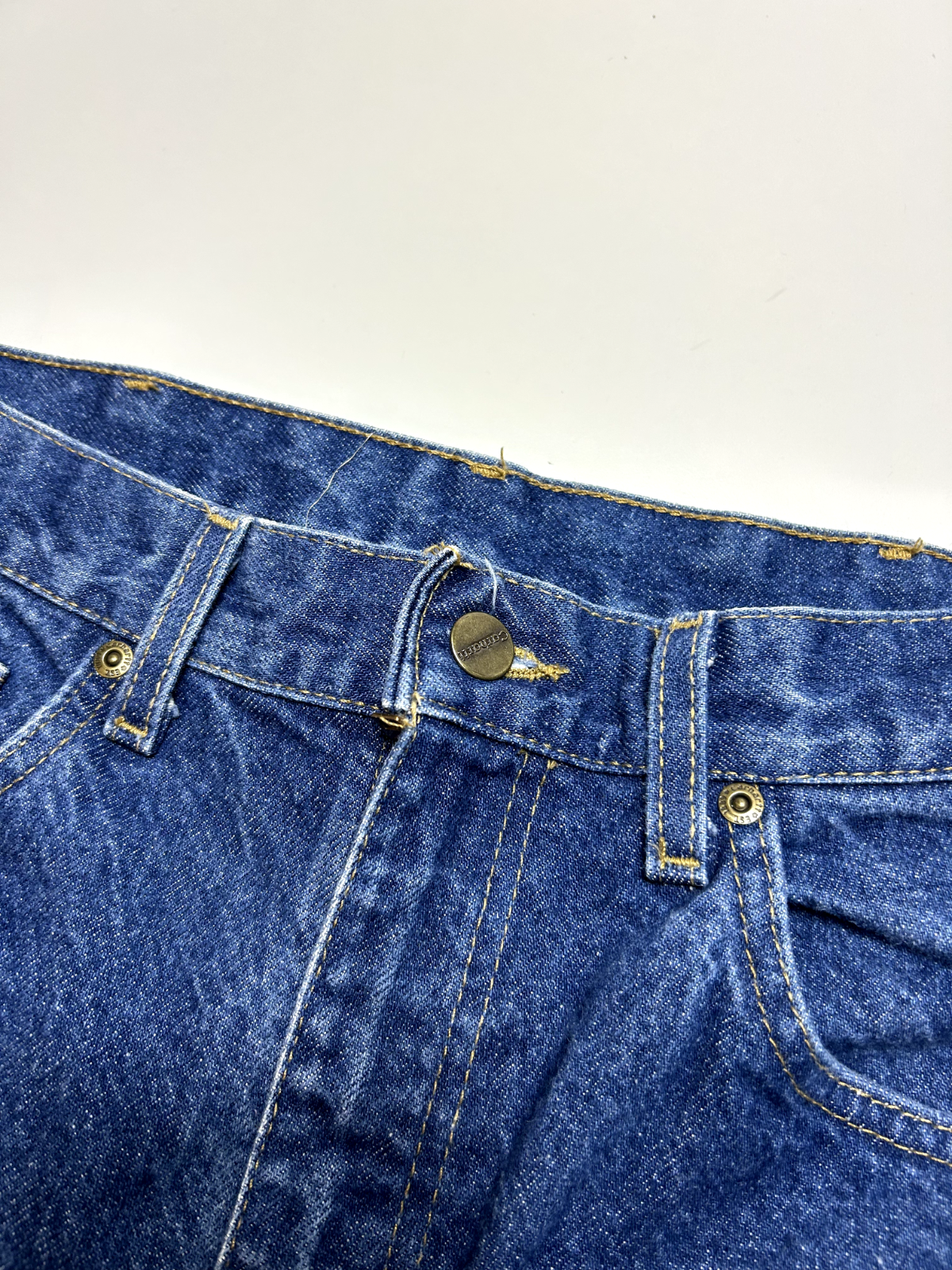 Vintage Carhartt Dark Wash Denim Workwear Pants Size 32W Blue B18 PRW