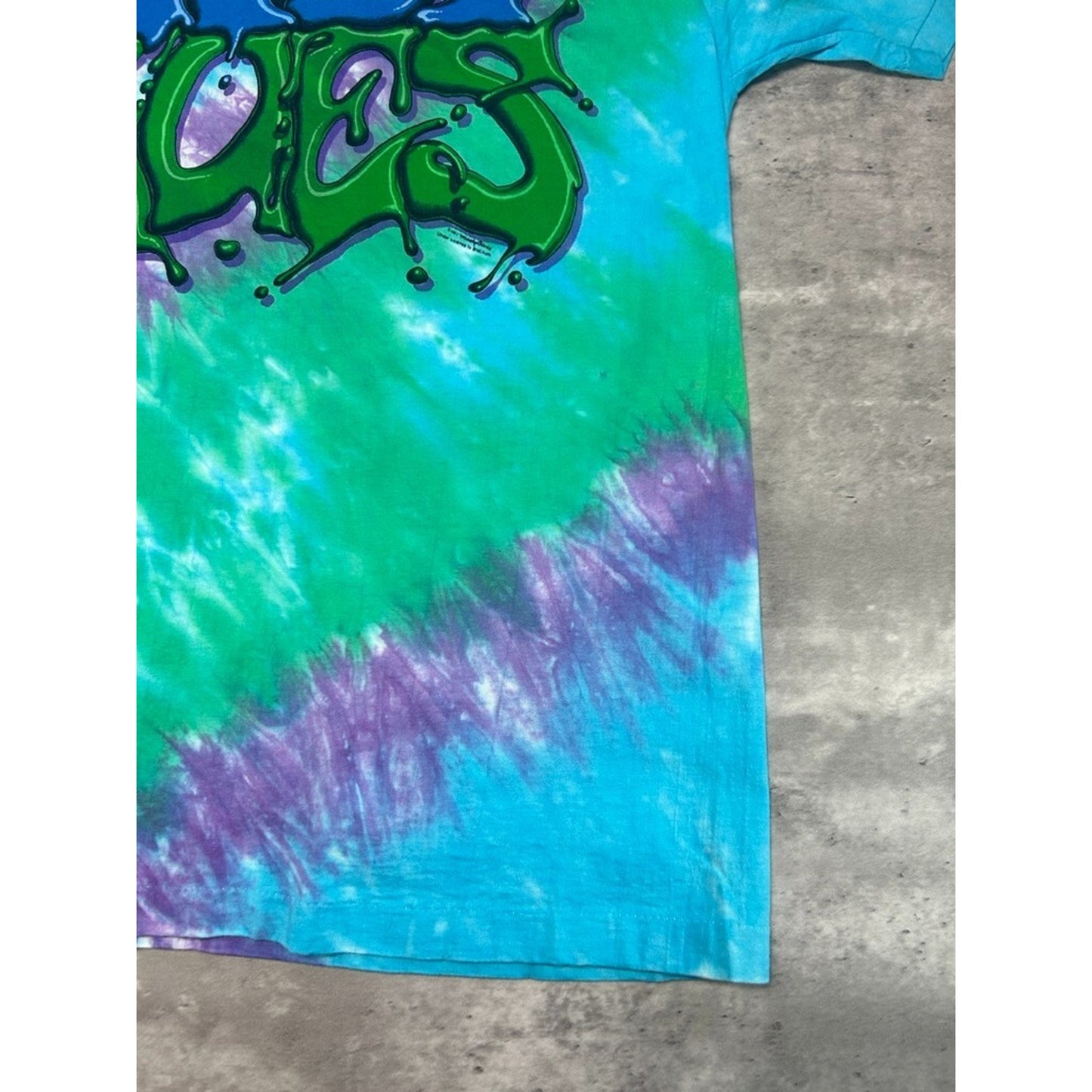 Vintage 1991 Moody Blues Tye Dye Graffiti Spellout Rock Music T-Shirt Size XL