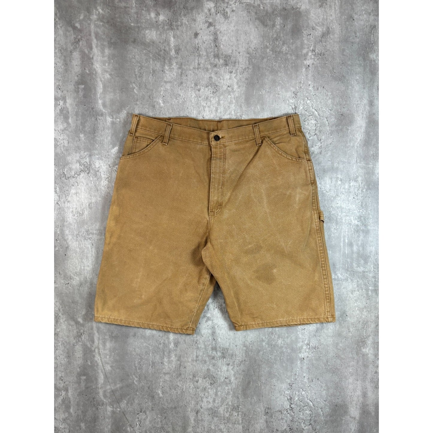 Vintage Dickies Canvas Workwear Carpenter Shorts Size 38 Beige