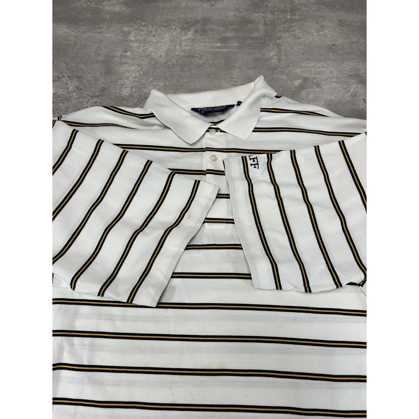 Vintage Polo Golf Ralph Lauren Embroidered Crest Striped Button Up Shirt Sz2XL