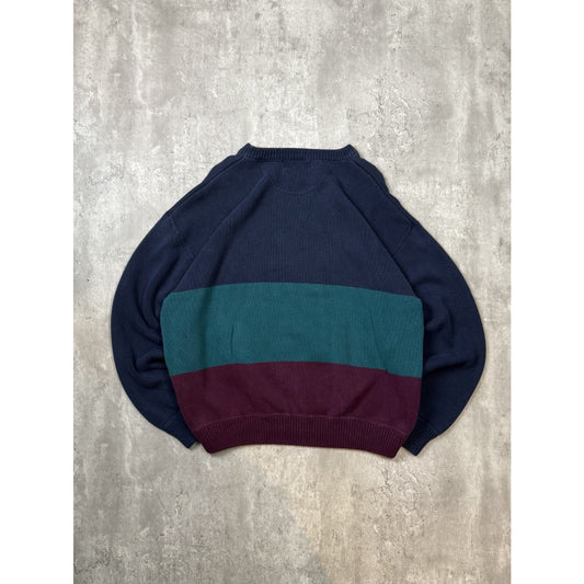 Vintage 90s Eddie Bauer Striped Pullover Knit Sweater Size XL