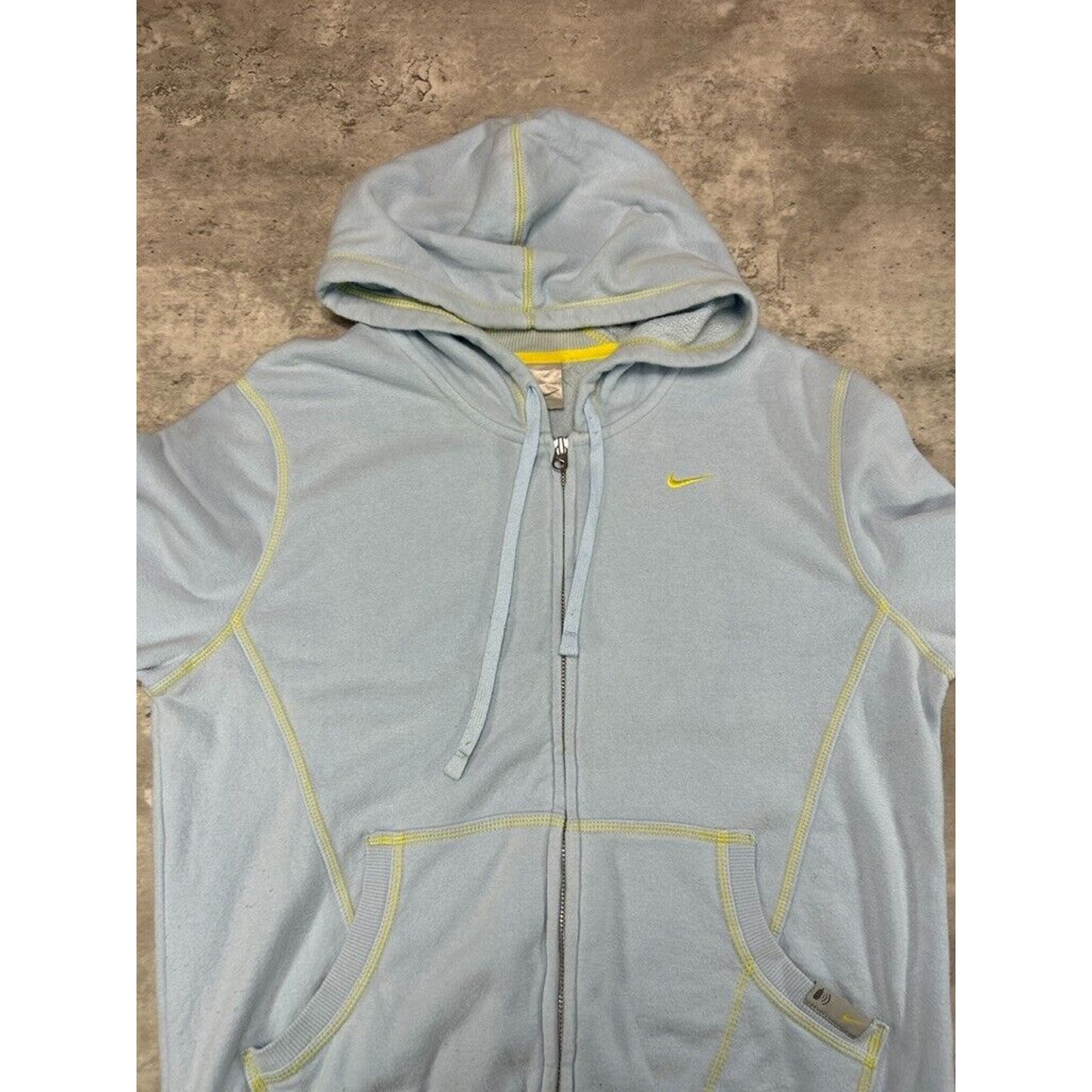 Vintage Womens Nike Embroidered Swoosh Two Tone Hooded Full Zip Sweatshirt Size Large