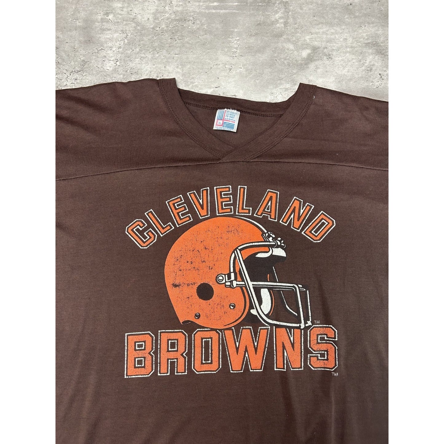 Vintage 90s Cleveland Browns NFL Helmet Graphic Spellout Football Jersey Size XL