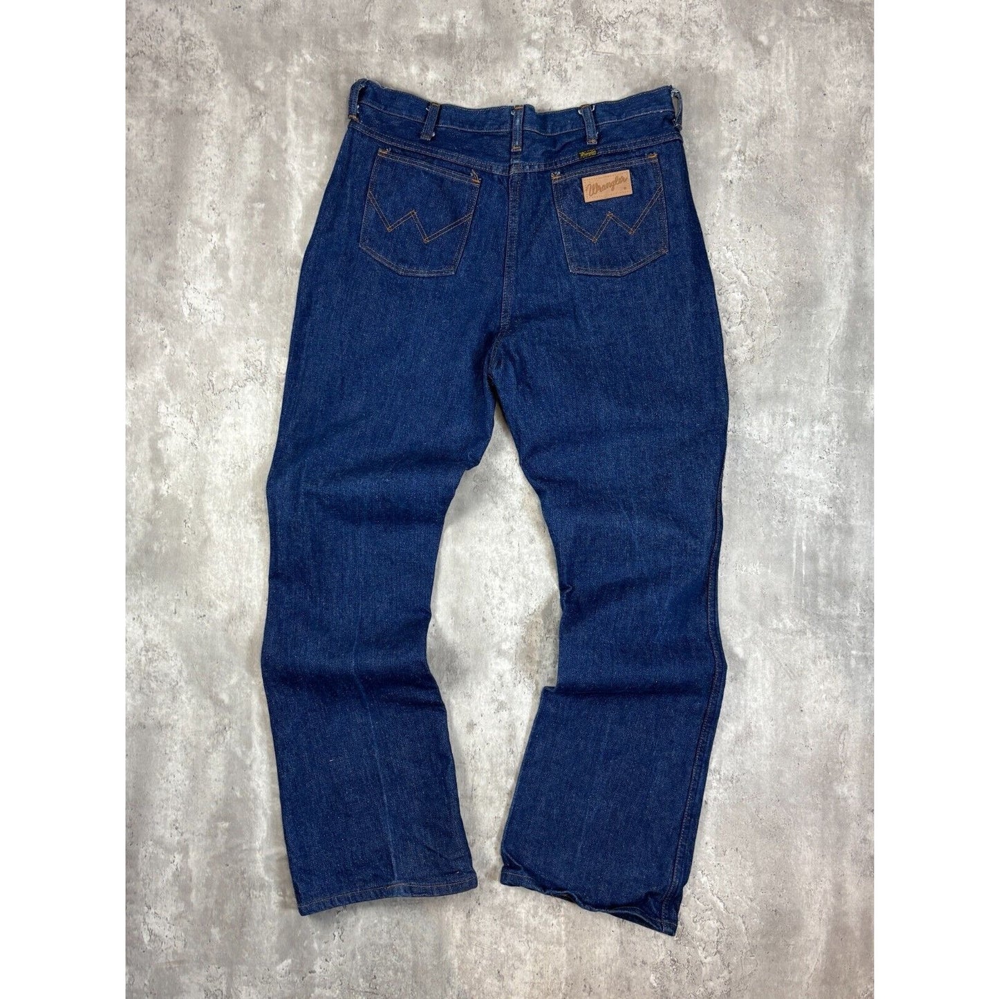 Vintage Wrangler Western Dark Wash Straight Leg Denim Pants Size 37 Blue