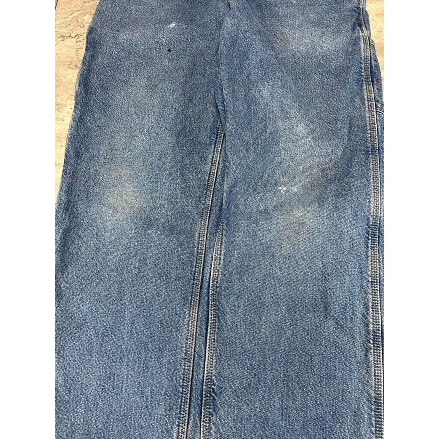 Vintage Carhartt Dungaree Fit Fleece Lined Denim Work Wear Carpenter Pants Size 36