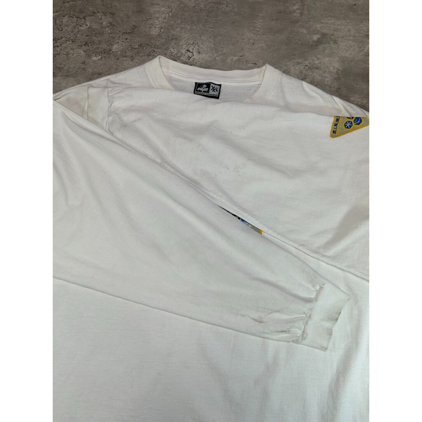 Vintage Y2K Enyce RN96312 Spellout Graphic Long Sleeve T-Shirt Size XXL White