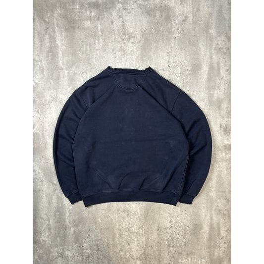 Vintage Carhartt Embroidered Patch Workwear Sweatshirt Size Large Blue