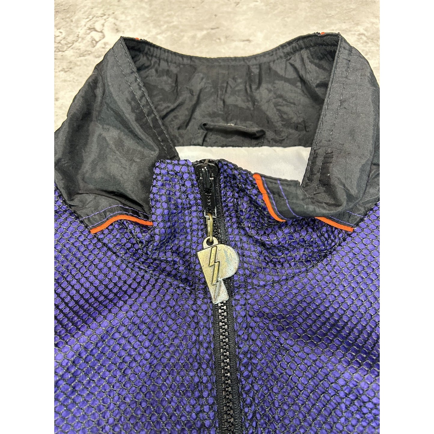 Vintage 90s Phoenix Suns NBA Embroidered Logo Mesh Windbreaker Jacket Size Large