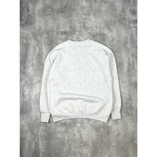 Vintage 90s Guess Embroidered Spell Out Pullover Sweatshirt Size Large Gray