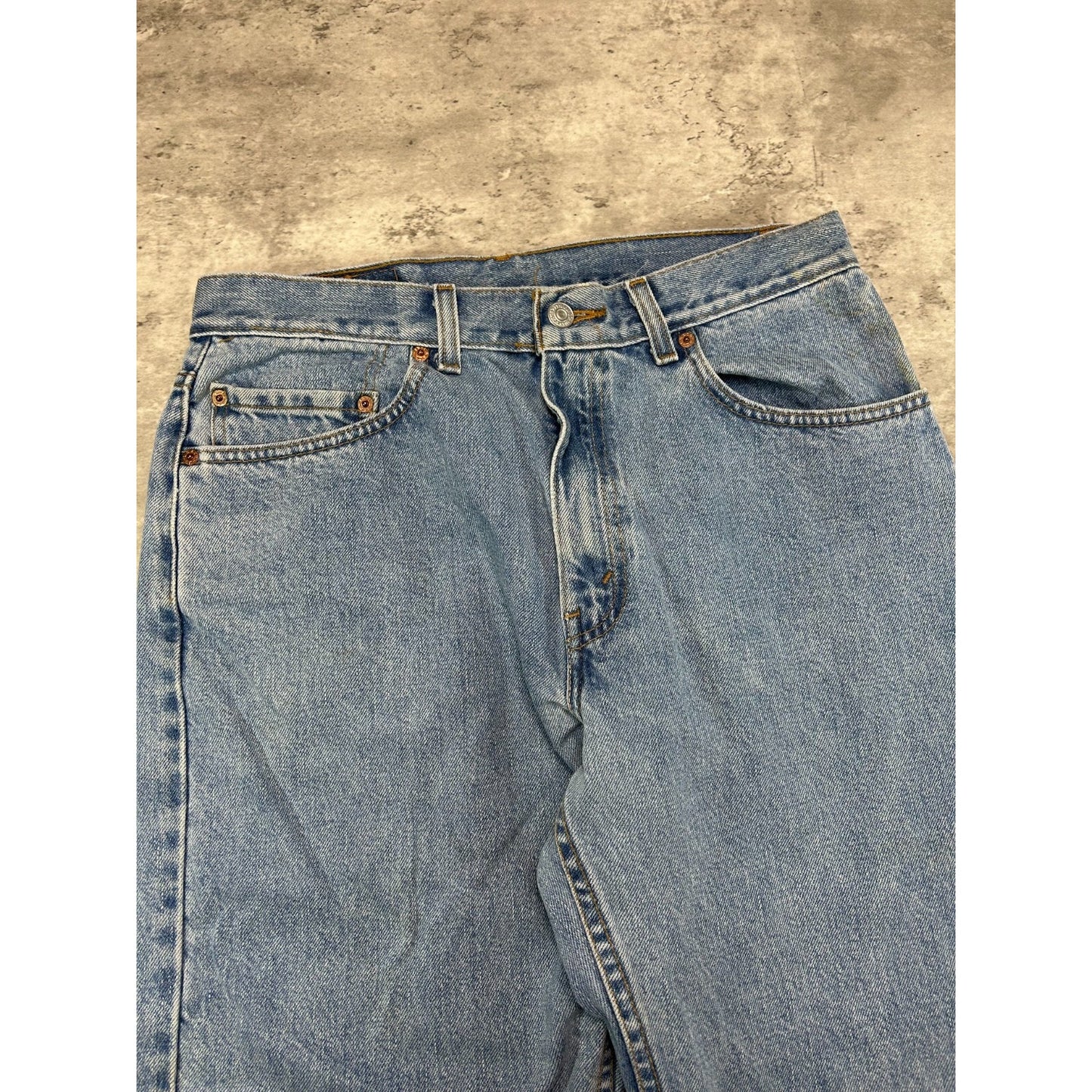 Vintage 90s Levis 505 Red Tab Straight Leg Light Wash Denim Pants Size 31