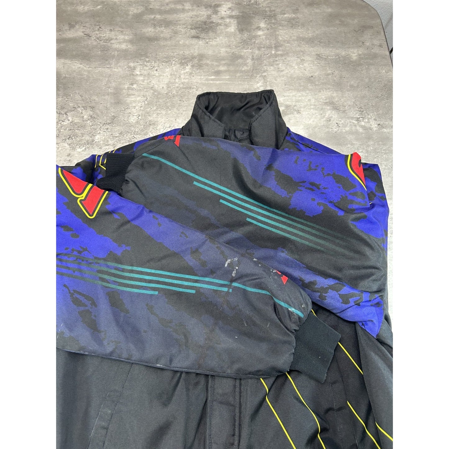 Vintage 90s Snap On Racing All Over Print Full Zip Nylon Jacket Size XL