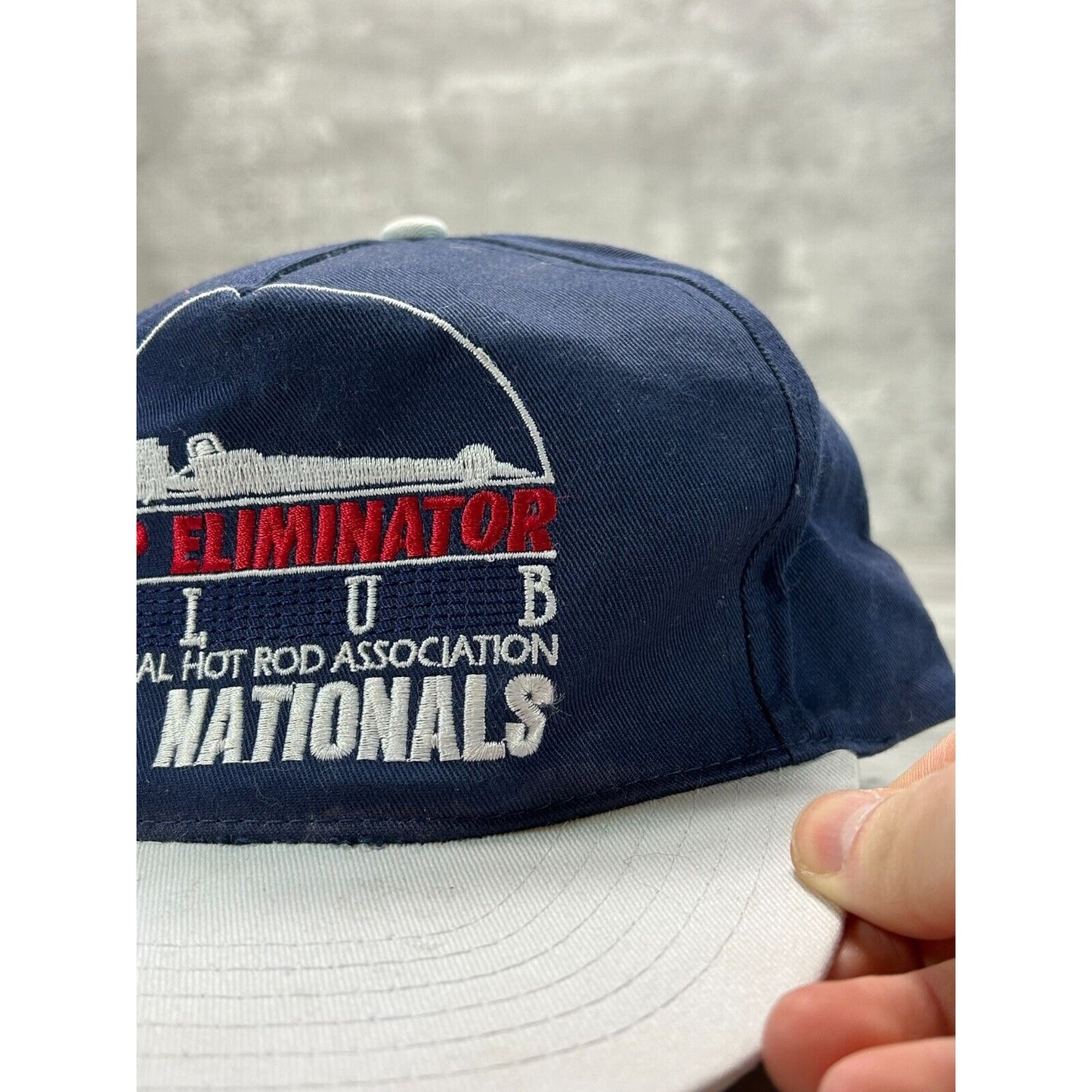 Vintage 90s NHRA Racing U.S. Nationals Embroidered Spell Out Snapback Hat OSFA