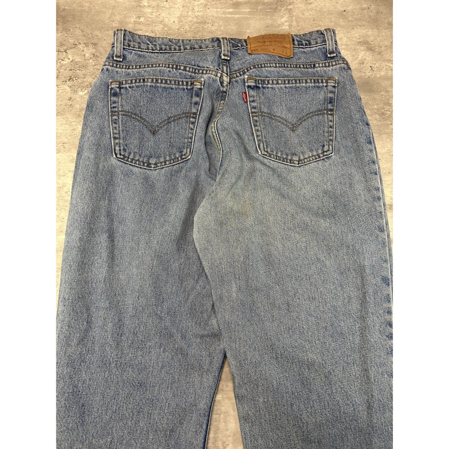 Vintage 90s Womens Levis 550 Red Tab Light Wash Denim Pants Size 33 Blue