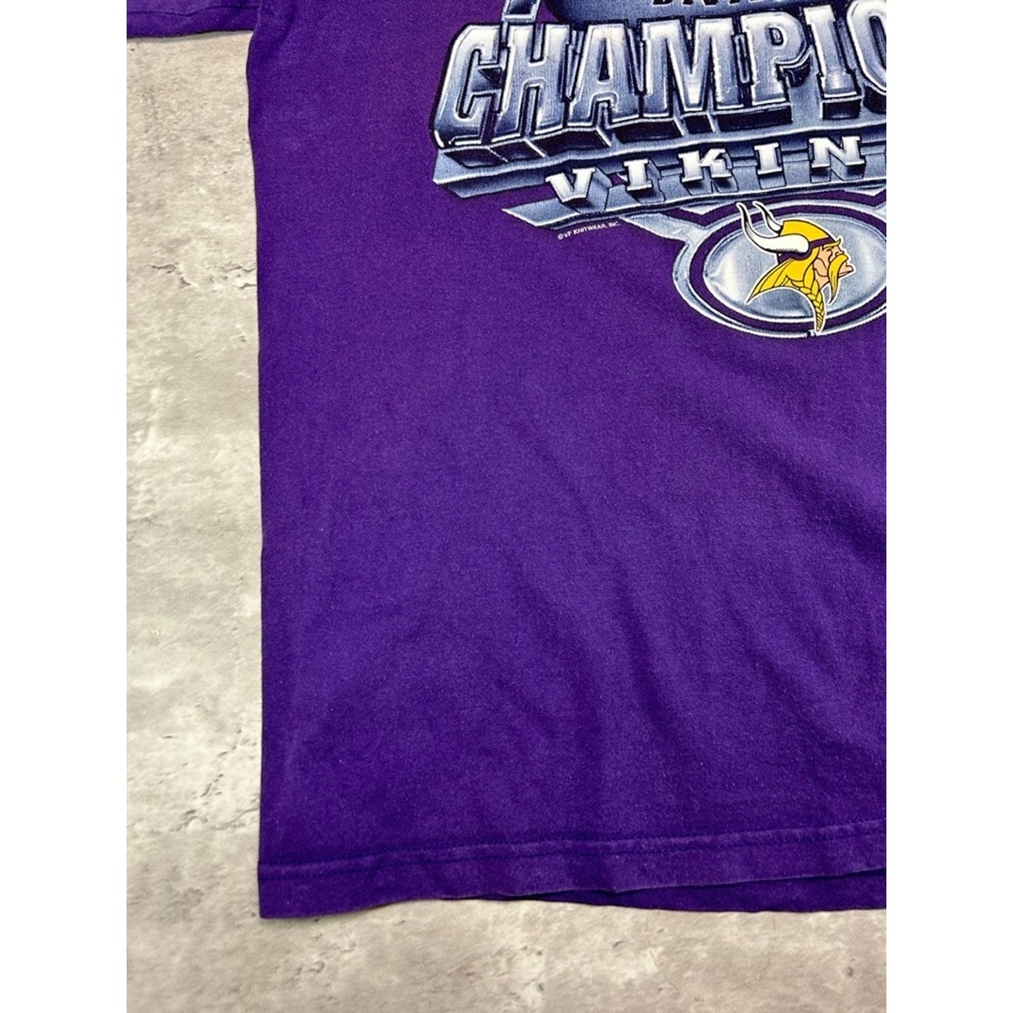 Vintage 1998 Minnesota Vikings NFL NFC Central Division Champs T-Shirt Size Large