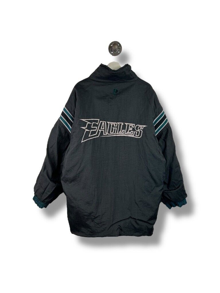 Vintage 90s Philadelphia Eagles NFL Reversible Pro Player Long Jacket Size XL