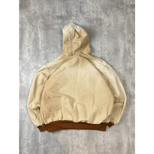 Vintage Carhartt Thermal Lined Canvas Workwear Hooded Active Jacket Size XL