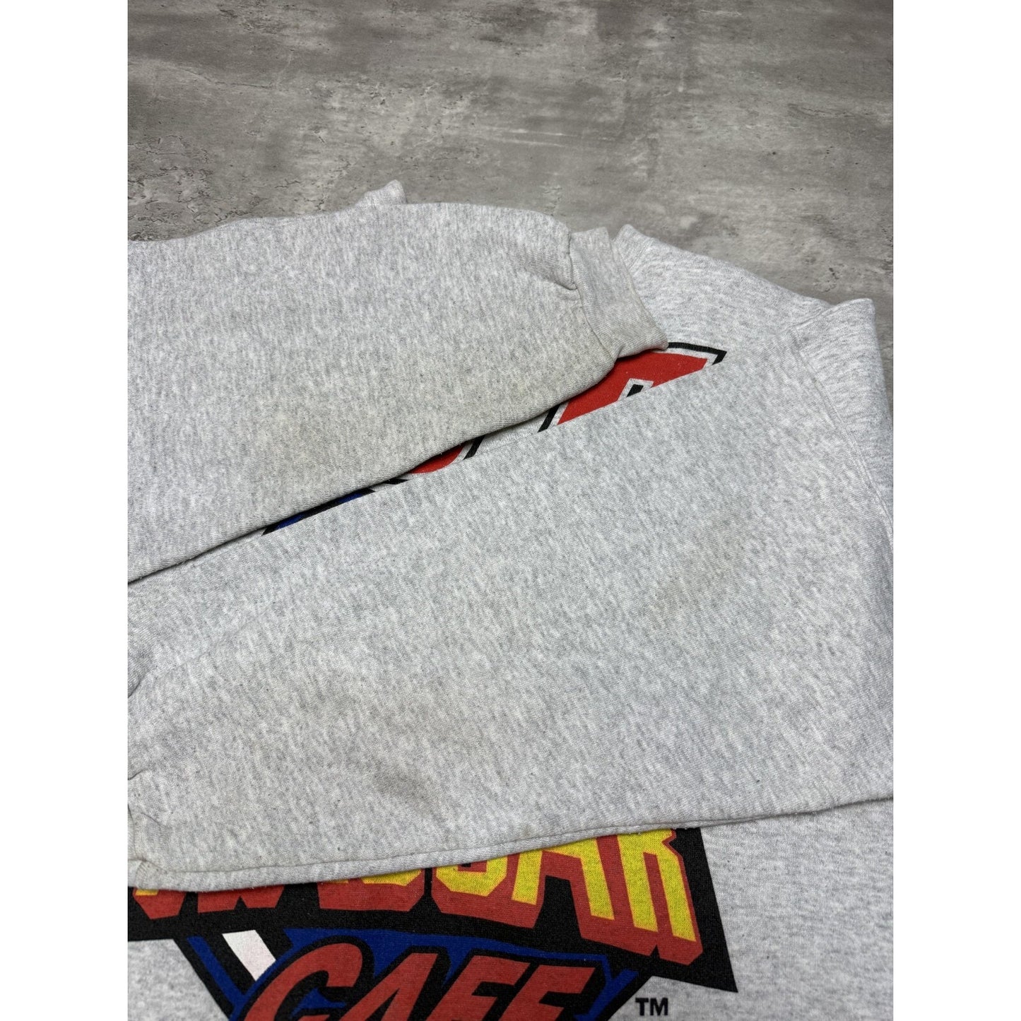 Vintage NASCAR Cafe Big Spell Out Destination Sweatshirt Size 2XL Gray