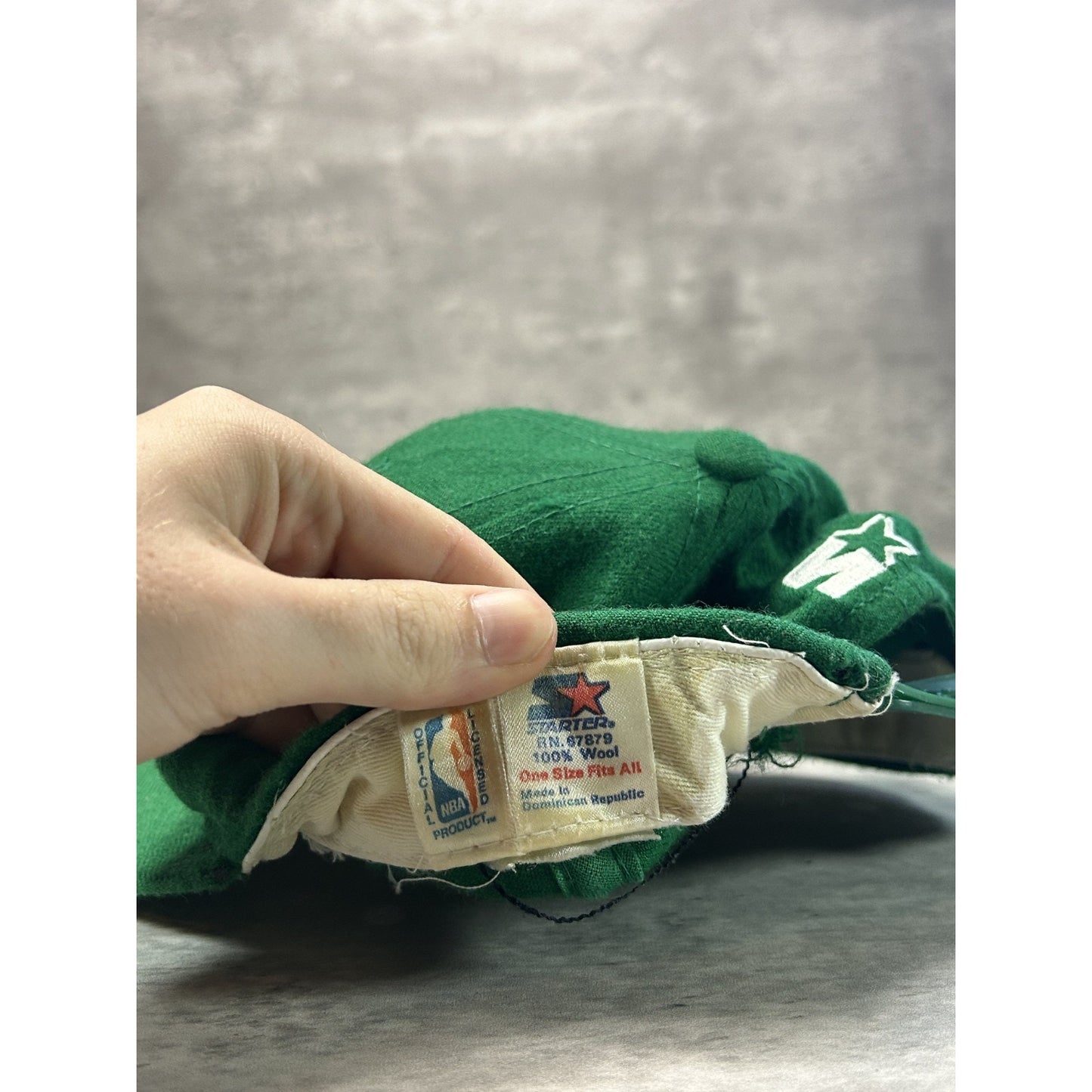 Vintage 90s Boston Celtics NBA Wool Starter Arc Spellout Snapback Hat OSFA