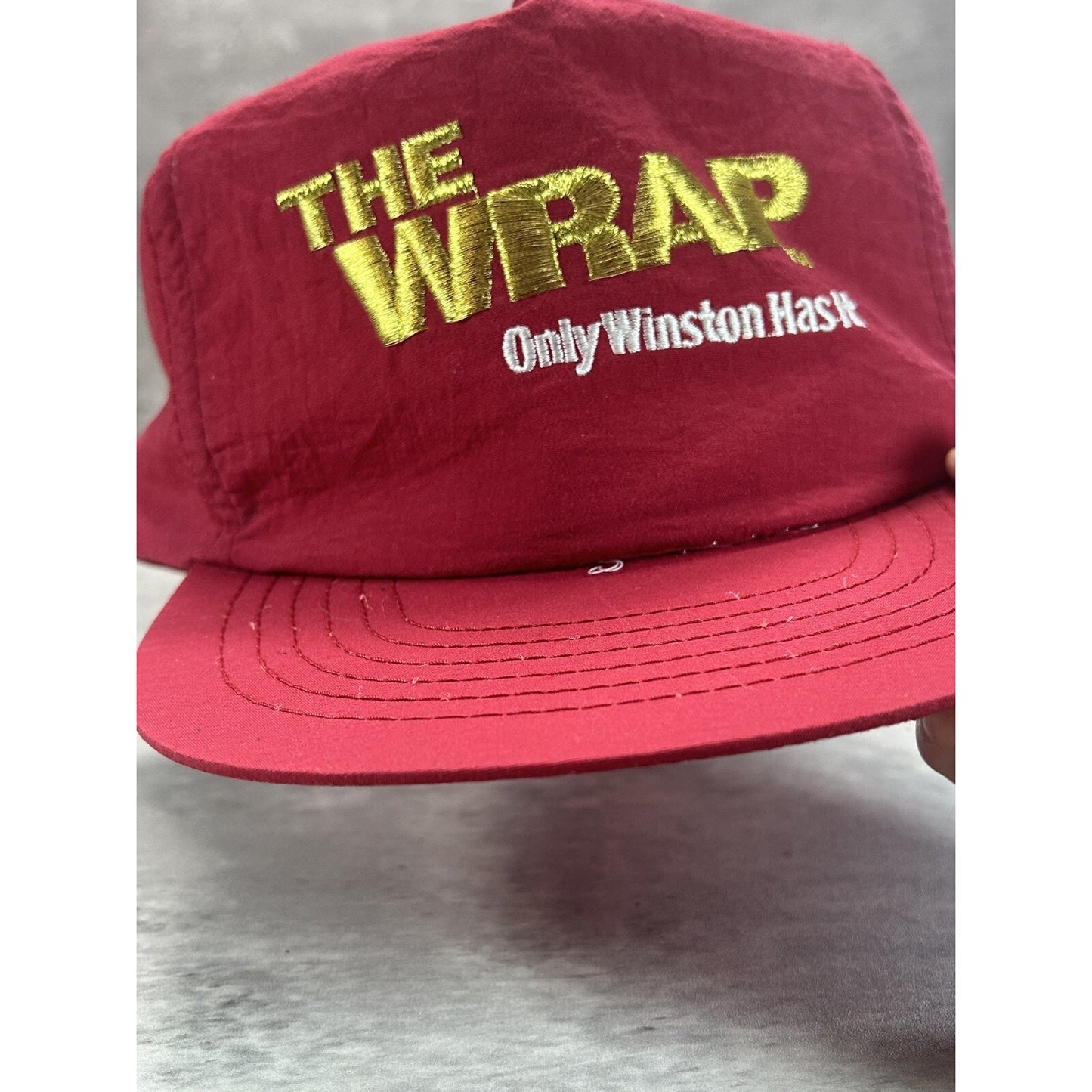 Vintage 90s Winston Cigarettes The Wrap Embroidered Spellout Snapback Hat OSFA