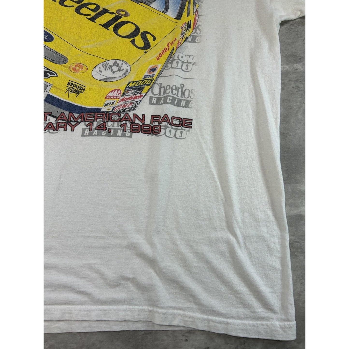 Vintage 1999 Daytona 500 Nascar Great American Race Cheerios T-Shirt Size Large
