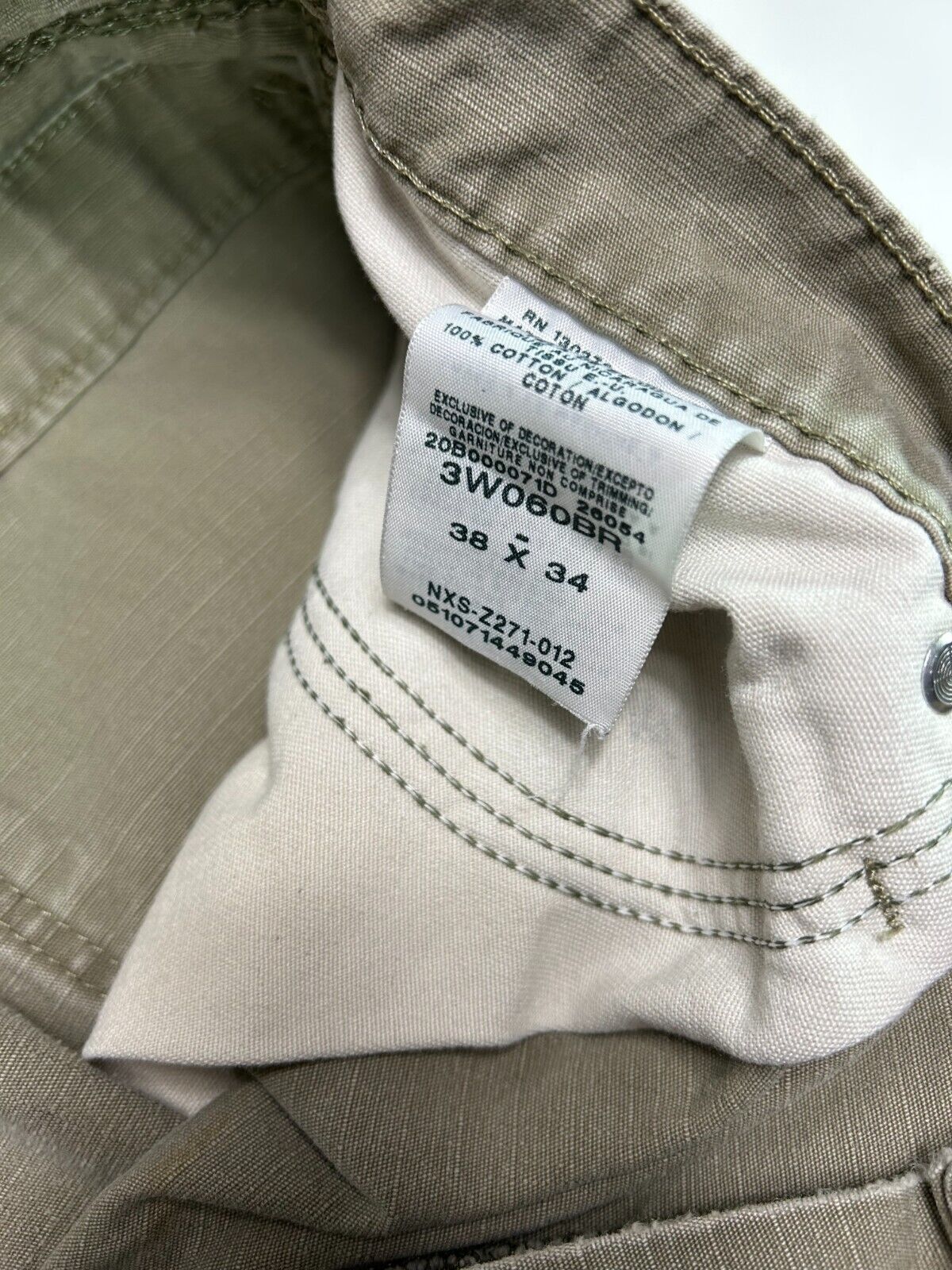 Vintage Wrangler Riggs Ripstop Canvas Workwear Cargo Pants Size 38W
