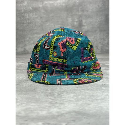 Vintage 80s/90s Surf Style Abstract Patterned Print Fitted Hat Size 7 1/2
