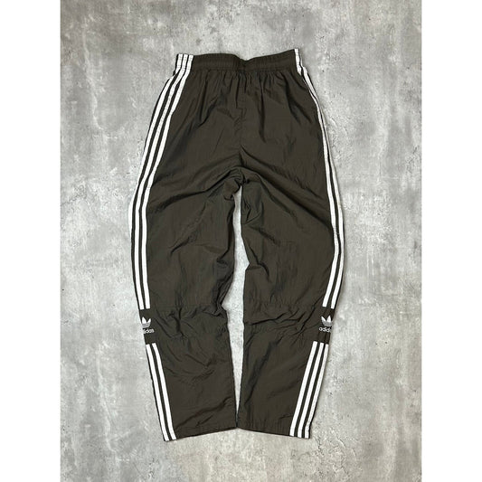 Vintage Adidas Embroidered Trefoil Three Stripe Nylon Track Pants Size Medium