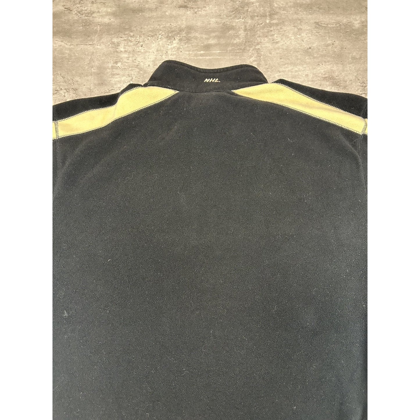 Vintage Pittsburgh Penguins NHL Embroidered Logo 1/4 Zip Fleece Sweatshirt 2XL
