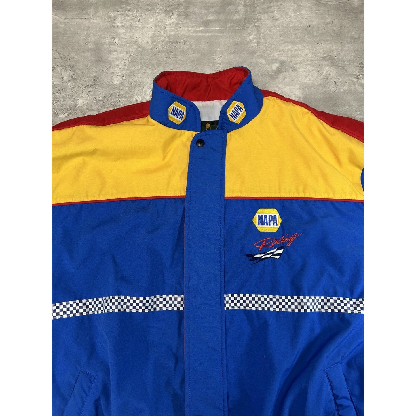 Vintage 90s Napa Racing Embroidered Full Zip Nylon Nascar Jacket Size Large