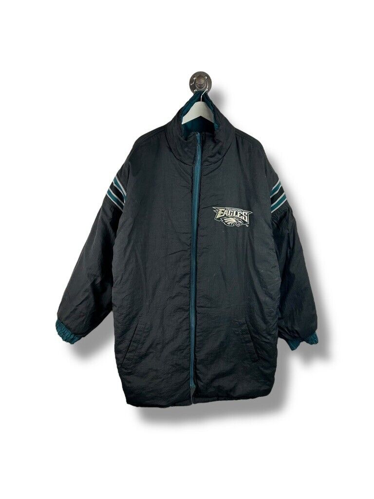 Vintage 90s Philadelphia Eagles NFL Reversible Pro Player Long Jacket Size XL