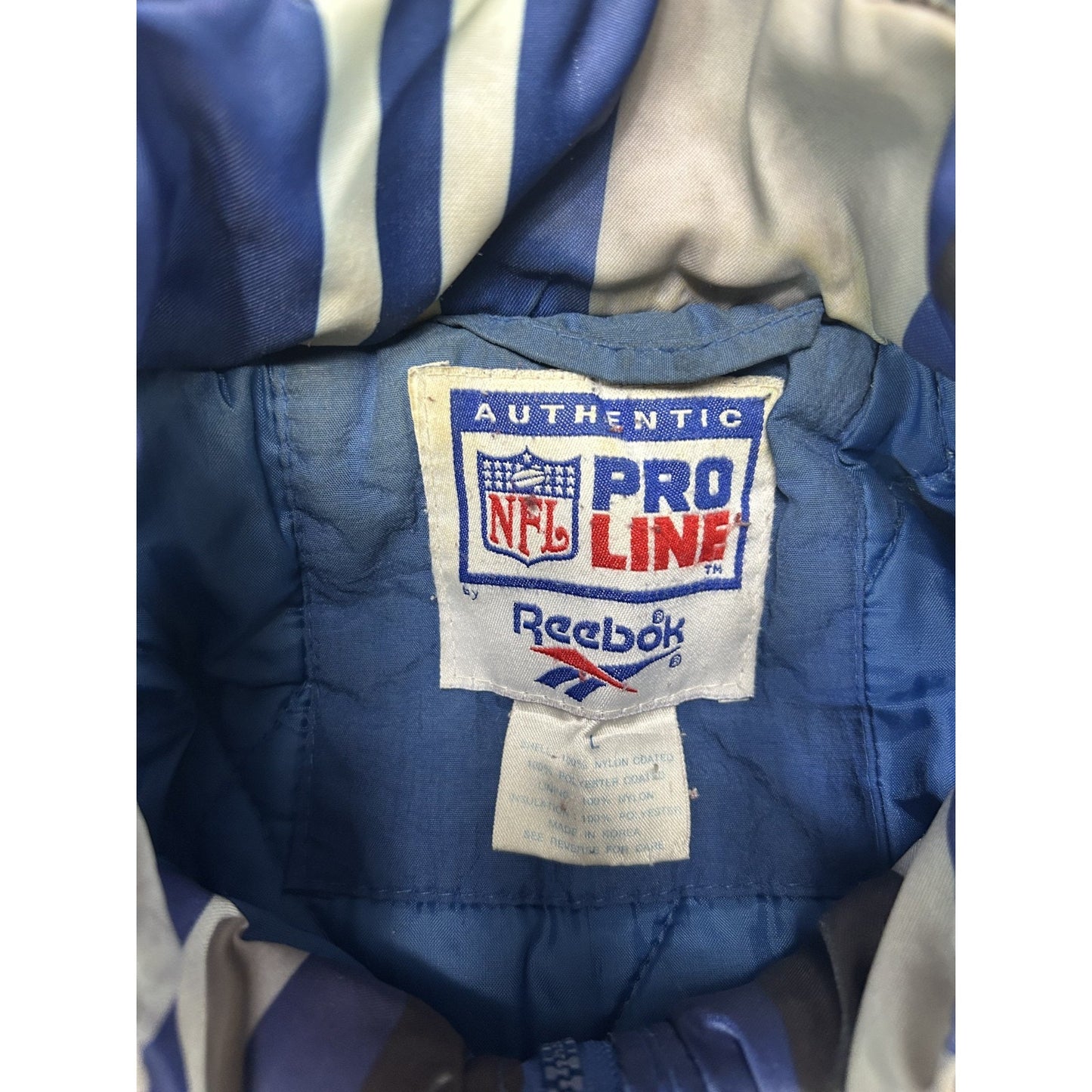 Vintage 90s Dallas Cowboys NFL Embroidered Insulated Nylon Jacket Size Large