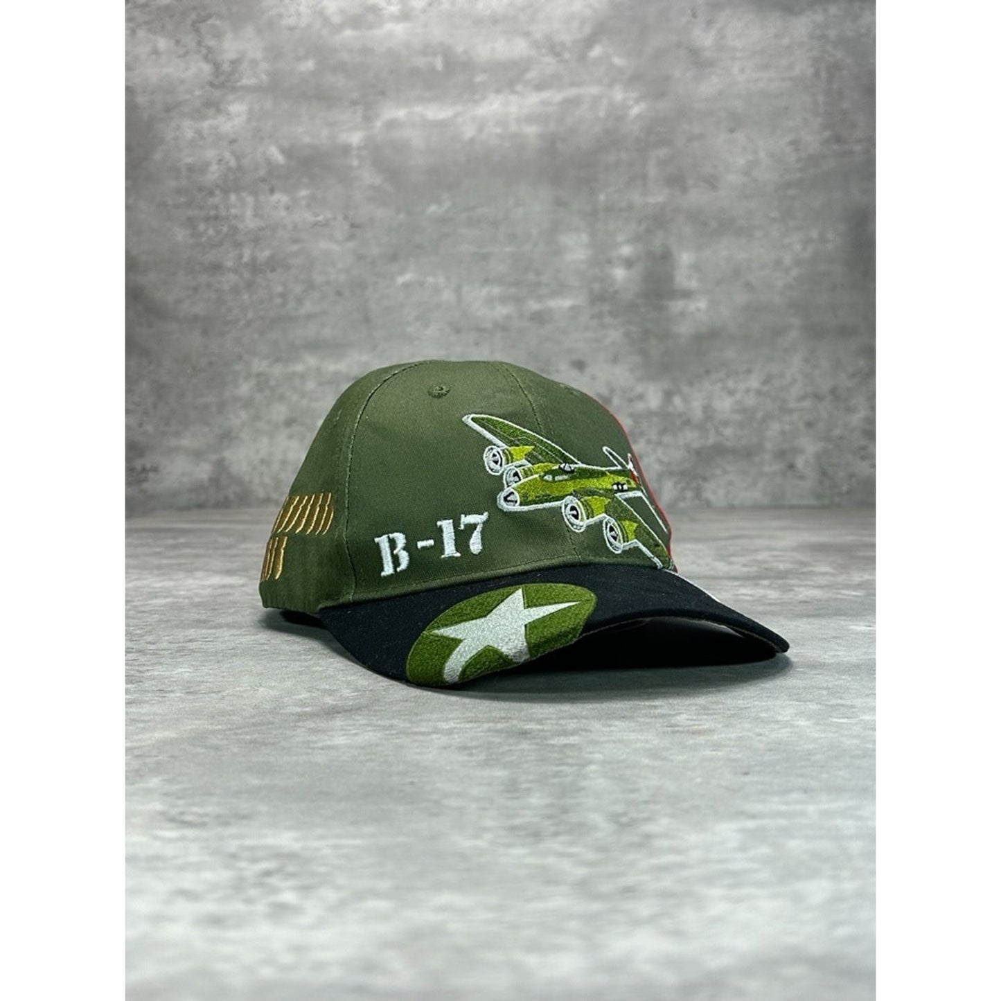 Vintage 90s B-17 War Plane US Air Force Embroidered Strapback Hat OSFA