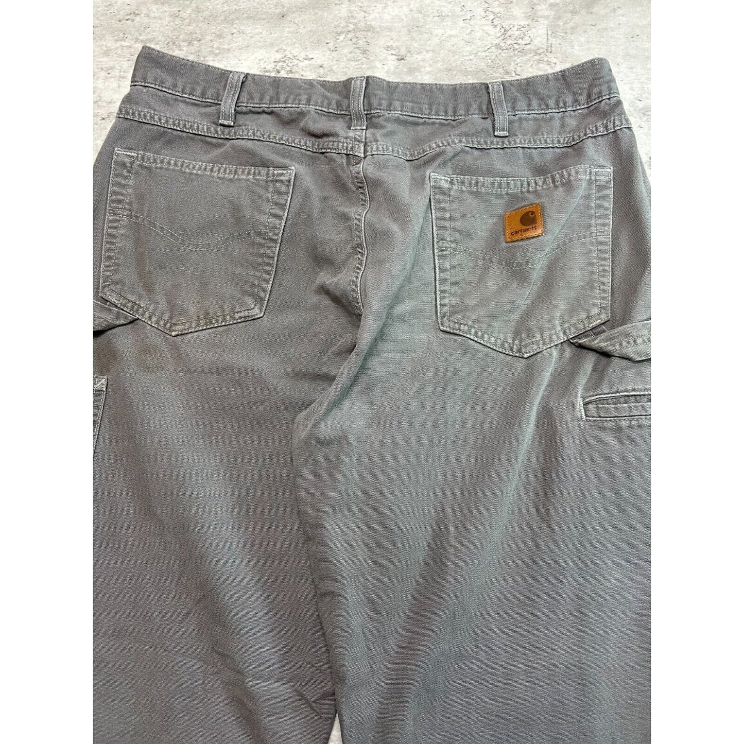 Carhartt Loose Fit Canvas Workwear Carpenter Pants Size 36 Gray