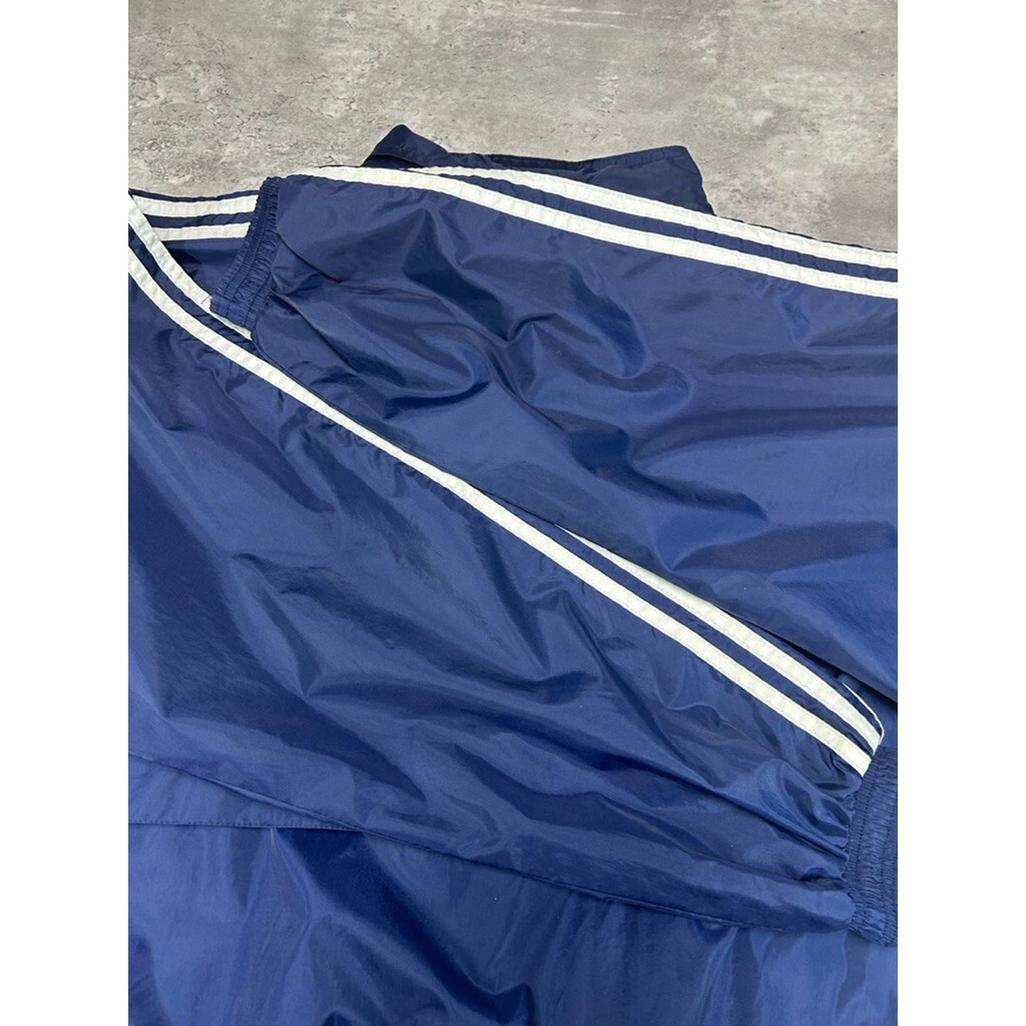 Vintage 90s Adidas Embroidered Logo Nylon Windbreaker Jacket Size Large Blue