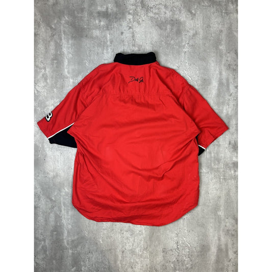 Vintage Dale Earnhardt Jr #8 NASCAR Bud Racing Button Up Shirt Size 3XL Red