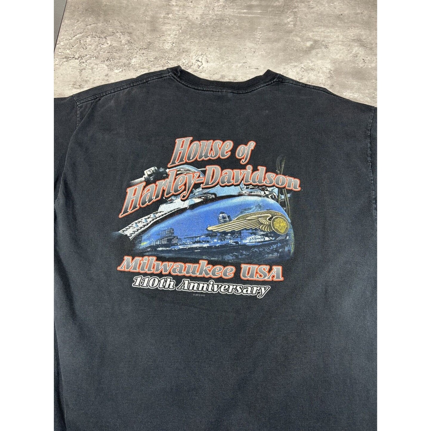 Vintage Harley Davidson Motorcycles Graphic Spell Out T-Shirt Size XXL Black