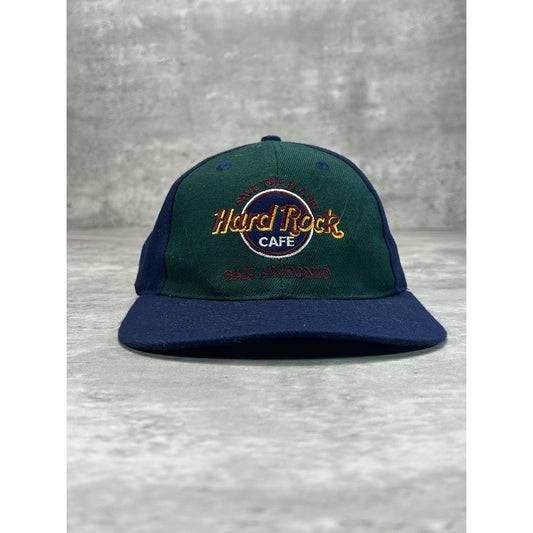 Vintage 90s Hard Rock Cafe San Antonio Embroidered Destination Snapback Hat OSFA