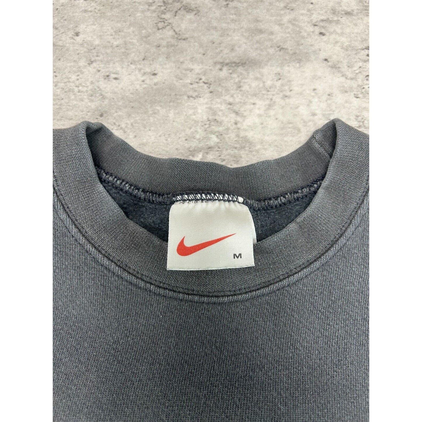 Vintage 90s Nike Embroidered Mini Swoosh Cut Sleeve Sweatshirt Size Medium