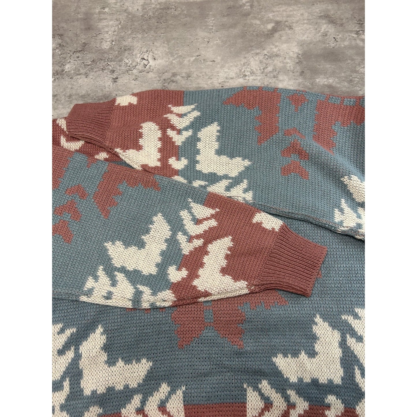 Vintage 90s St Johns Bay Aztec Print Pullover Ribbed Sweater Size Large