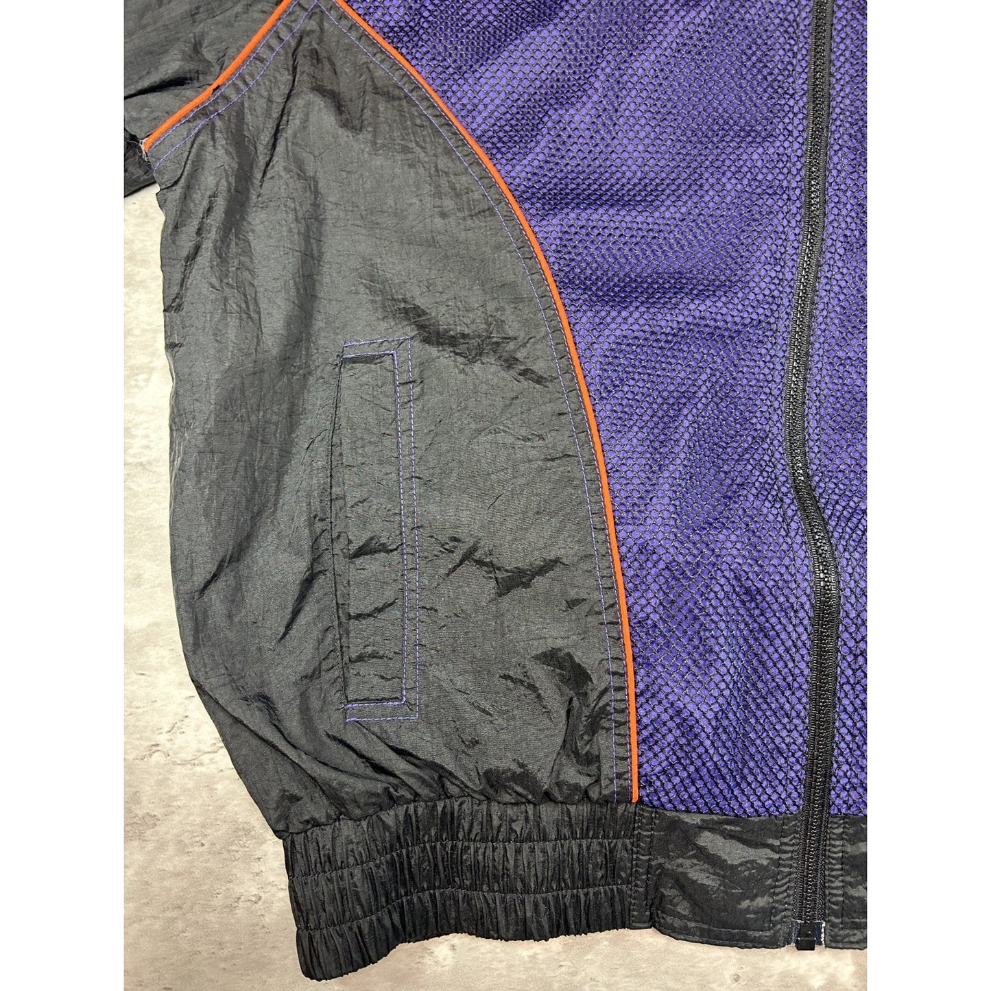 Vintage 90s Phoenix Suns NBA Embroidered Logo Mesh Windbreaker Jacket Size Large