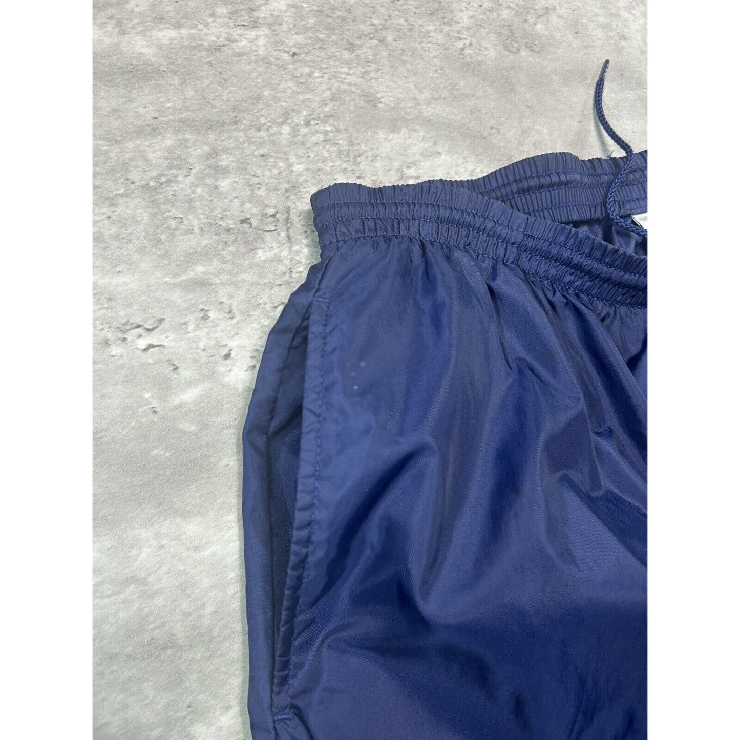 Vintage Y2K Nike Two Tone Embroidered Swoosh Nylon Track Pants Size XL Blue